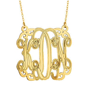 Silver Monogram Pendant Necklace