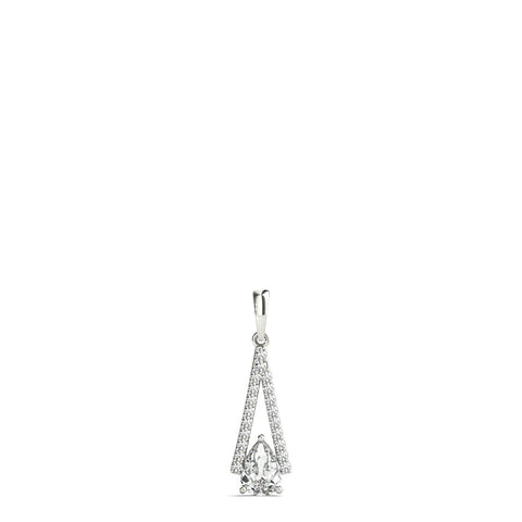 Silver Pavé Marquise Prong Pendant