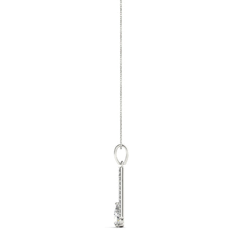 Silver Pavé Marquise Prong Pendant