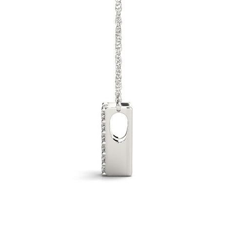 Silver Pavé Round Brilliant V Pendant
