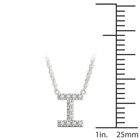 Silver Pavé Round Diamond Bar Pendant with Shared Prong Setting