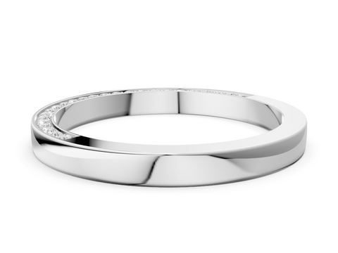 Platinum Pavé Round Diamond Channel-Set Platinum Band
