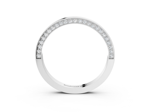 White gold Pavé Round Diamond Channel-Set Platinum Band