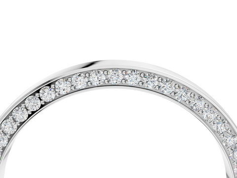 Platinum Pavé Round Diamond Channel-Set Platinum Band