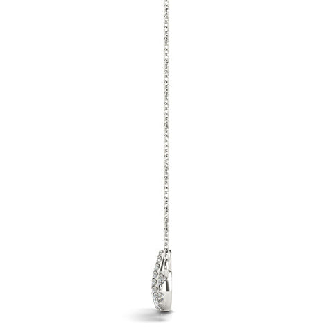 Silver Pavé Round Diamond Infinity Pendant with Prong Setting