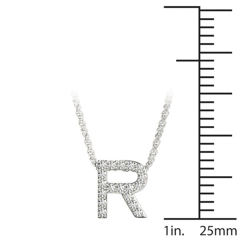 Silver Pavé Round Diamond Prong Pendant
