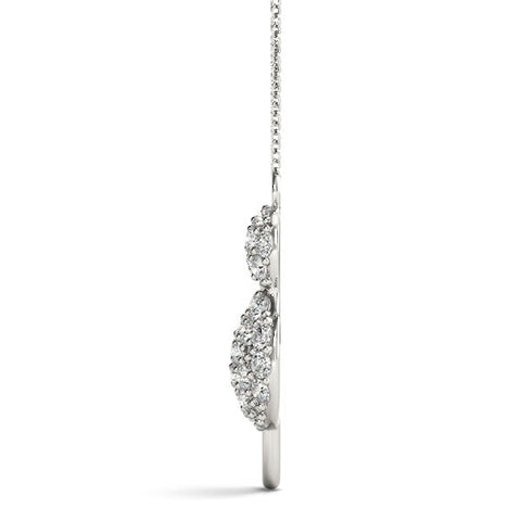 Silver Pavé Round Prong Set Cat Pendant
