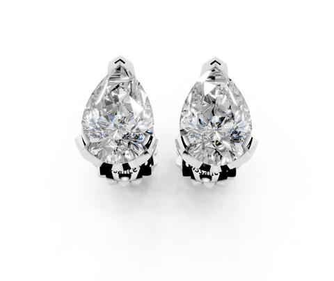 White gold Pear Brilliant Diamond Stud Earrings