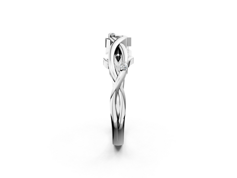 White gold Prong Set Round Diamond Twist Band