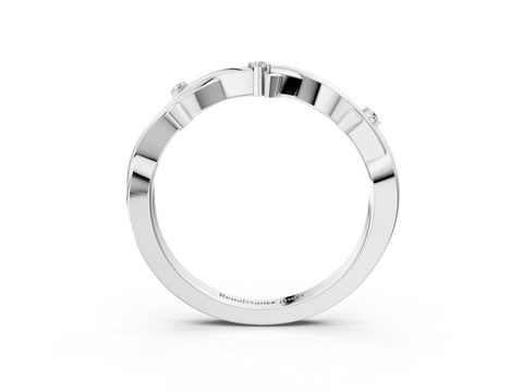 Platinum Prong Set Round Diamond Twist Band