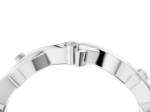 White gold Prong Set Round Diamond Twist Band