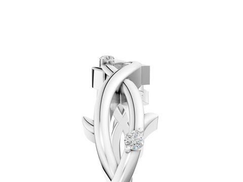 White gold Prong Set Round Diamond Twist Band