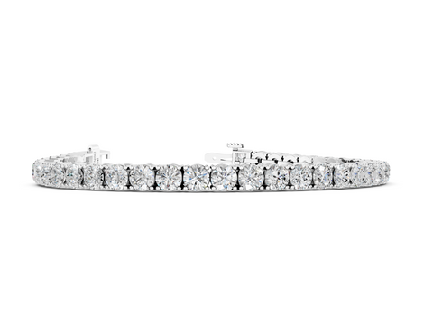 White gold Round Brilliant Diamond Tennis Bracelet with Prong Setting