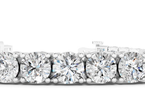 White gold Round Brilliant Diamond Tennis Bracelet with Prong Setting
