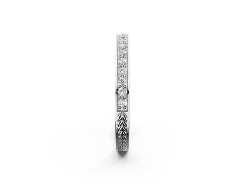 White gold Round Cut Diamond Pavé Eternity Band with Channel Setting