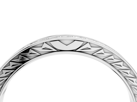 Platinum Round Cut Diamond Pavé Eternity Band with Channel Setting