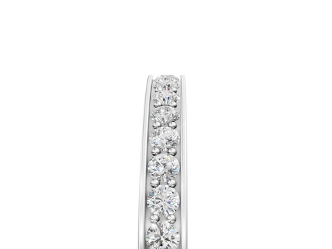 Platinum Round Cut Diamond Pavé Eternity Band with Channel Setting