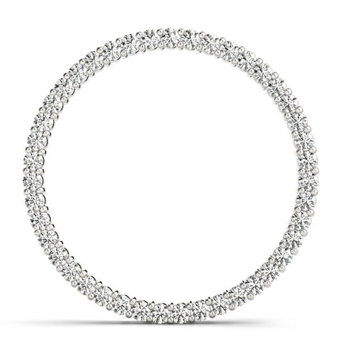 Silver Round Cut Diamond Prong Set Eternity Pendant