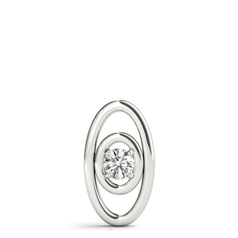Silver Round Diamond Bezel Set Pendant with Double Halo