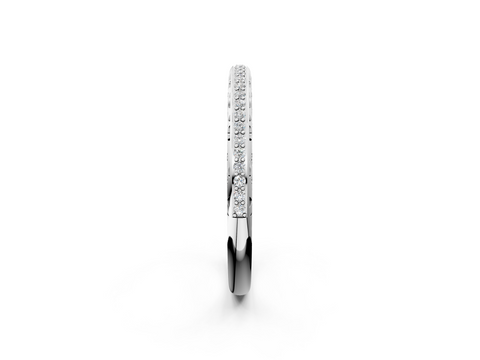 Platinum Round Diamond Channel Set Eternity Band with Filigree Detailing