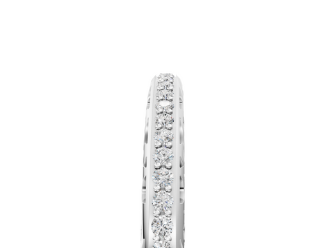 White gold Round Diamond Channel Set Eternity Band with Filigree Detailing