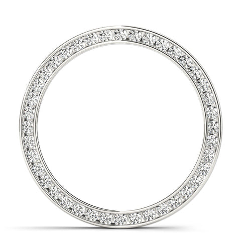 Silver Round Diamond Channel Set Pendant