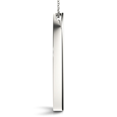 Silver Round Diamond Channel Set Pendant