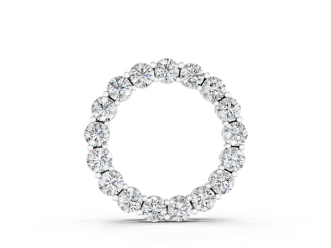 White gold Round Diamond Circle Pendant with Prong Setting