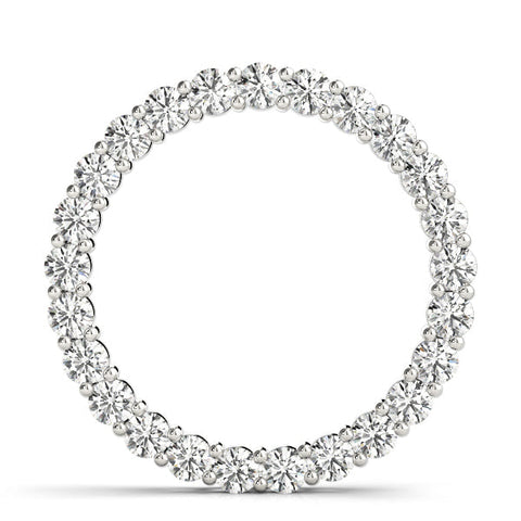 Silver Round Diamond Eternity Pendant with Prong Setting