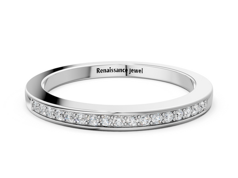 Platinum Round Diamond Half Eternity Pavé Band
