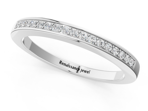 Platinum Round Diamond Half Eternity Pavé Band