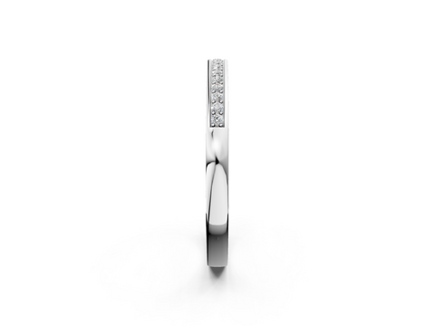 White gold Round Diamond Half Eternity Pavé Band