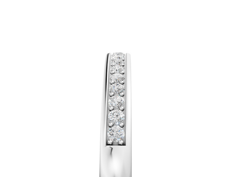 Platinum Round Diamond Half Eternity Pavé Band