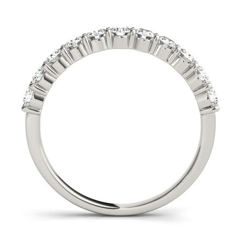 Platinum Round Diamond Half-Eternity Prong-Set Band