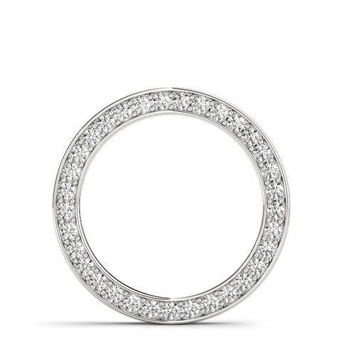 Silver Round Diamond Pavé Circle Pendant