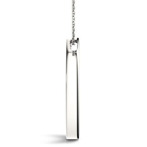 Silver Round Diamond Pavé Circle Pendant