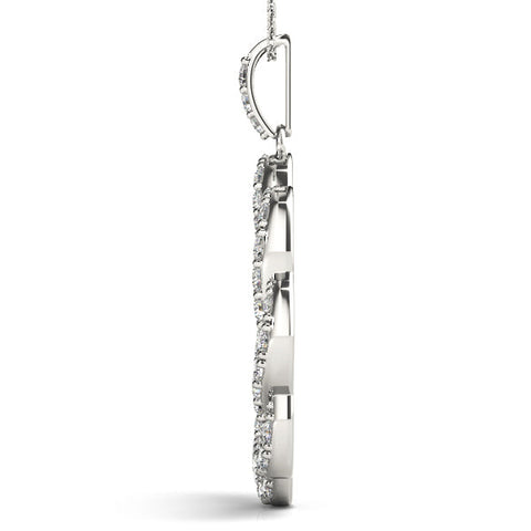 Silver Round Diamond Pavé Infinity Pendant with Prong Setting