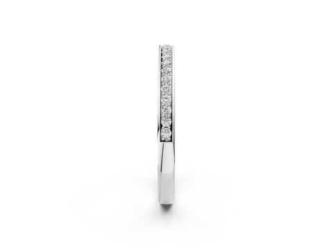 White gold Round Diamond Pavé Set Eternity Band with Channel Setting