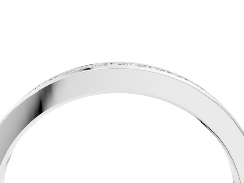 White gold Round Diamond Pavé Set Eternity Band with Channel Setting
