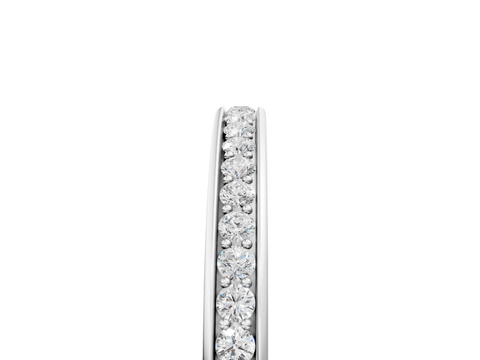 Platinum Round Diamond Pavé Set Eternity Band with Channel Setting