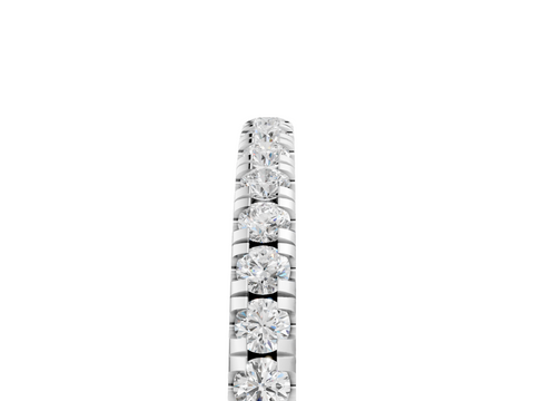 Platinum Round Diamond Pavé Set Half Eternity Band with Shared Prong Setting