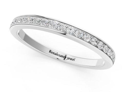 Platinum Round Diamond Pavé Set Half-Eternity Band