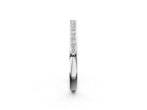 Platinum Round Diamond Pavé Set Half-Eternity Band