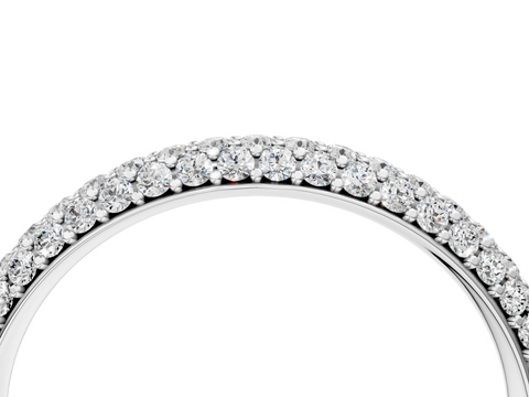 White gold Round Diamond Pave Set Eternity Band with Shared Prong Setting
