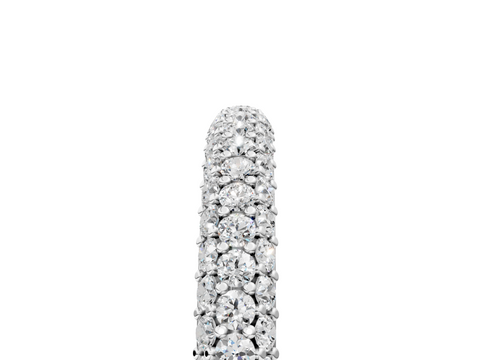 White gold Round Diamond Pave Set Eternity Band with Shared Prong Setting