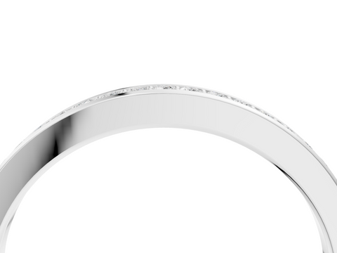 Platinum Round Diamond Pave Set Eternity Band
