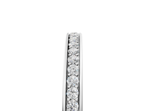 Platinum Round Diamond Pave Set Eternity Band