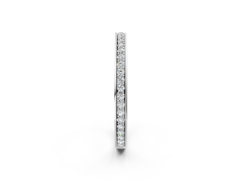 White gold Round Diamond Pave Set Eternity Band