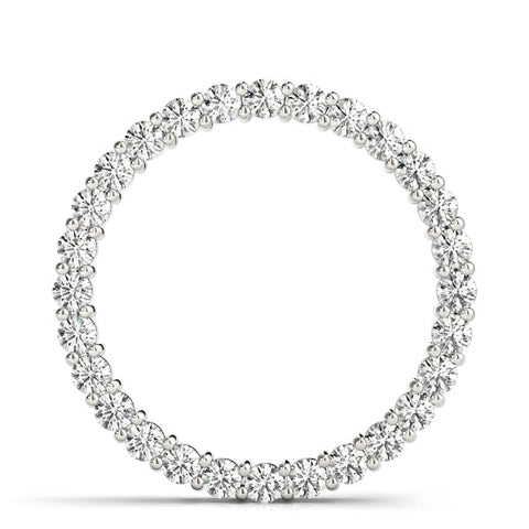 Silver Round Diamond Prong Set Eternity Pendant