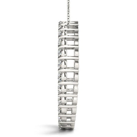Silver Round Diamond Prong Set Eternity Pendant